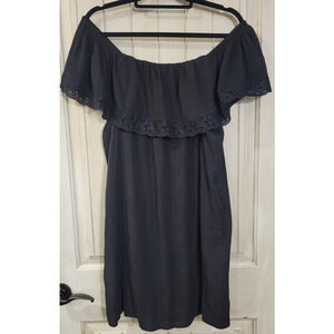 Just Found Black Off The Shoulders Gauzy Lined Dress Size 2XL